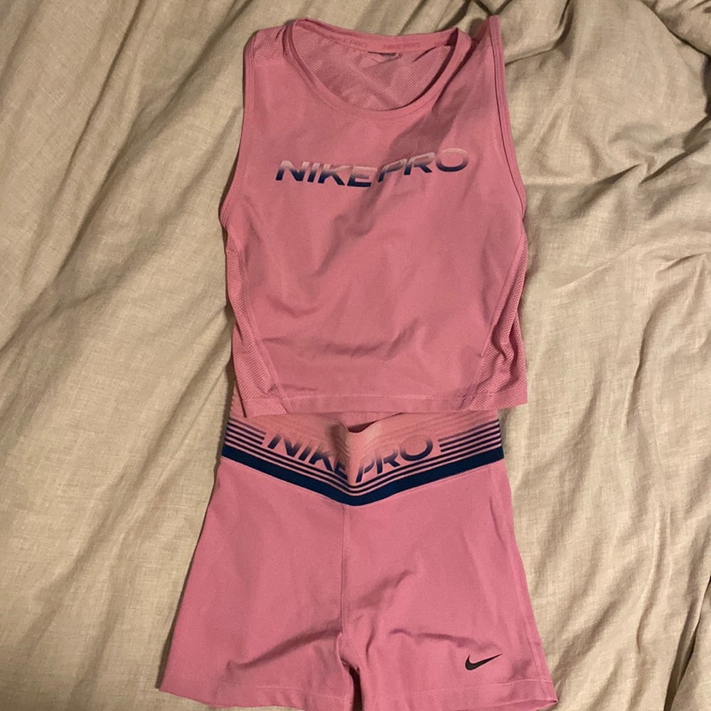 Pink and navy matching set